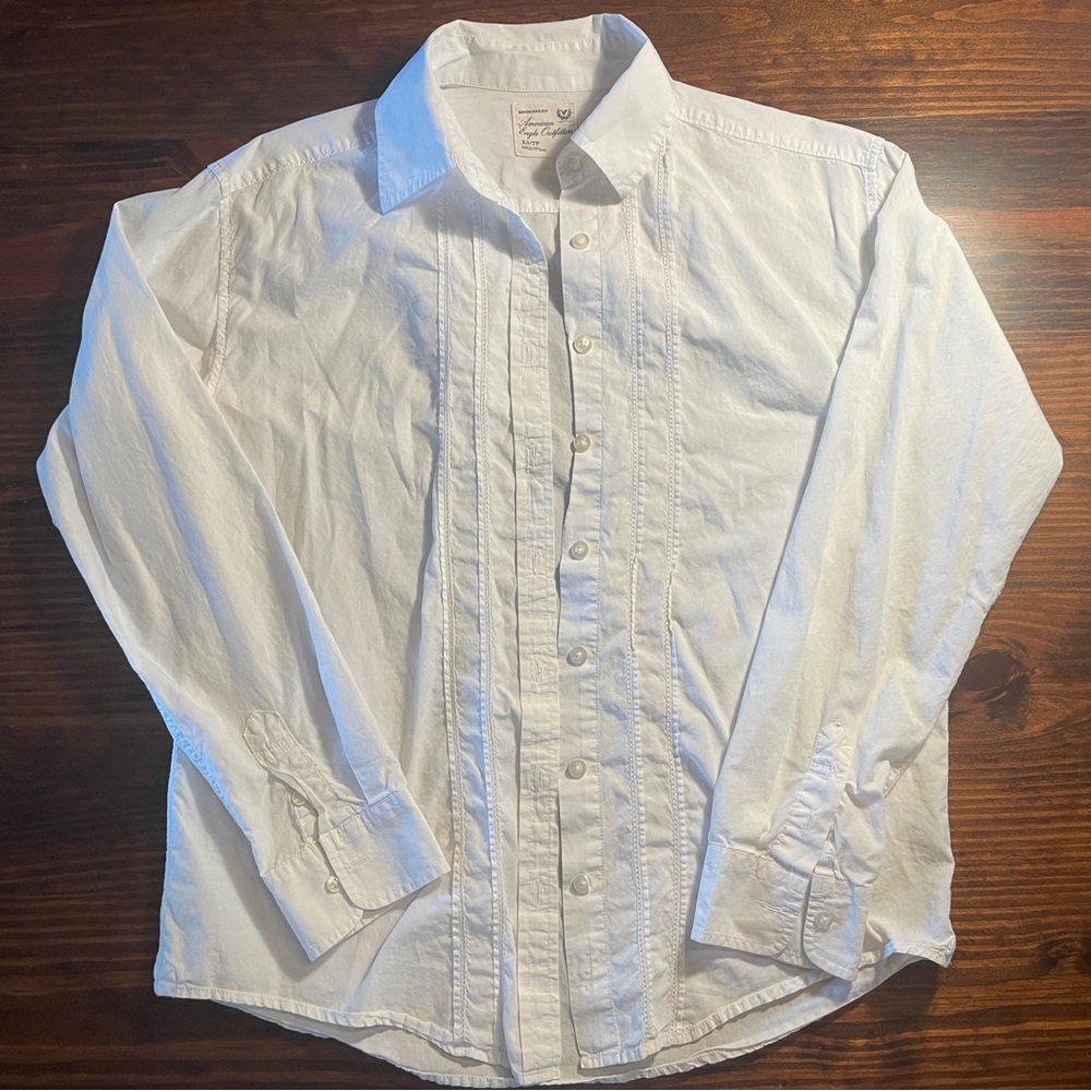 BOHO AEO White Button Blouse